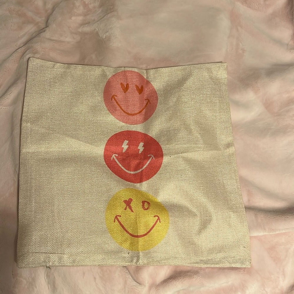 Adorable Smiley Face Pillow Cover